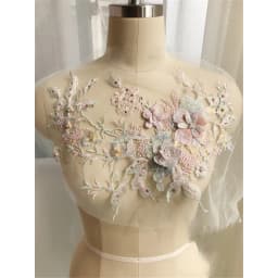 3D Embroidered Sewing On Patches For Clothing Flower Lace Patch Wedding Party Gown Bridal Dress Fabric Appliques DIY Repair