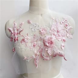 3D Embroidered Sewing On Patches For Clothing Flower Lace Patch Wedding Party Gown Bridal Dress Fabric Appliques DIY Repair
