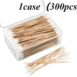 100/300Pcs 6 Inch Long Cotton Swabs with Wooden Handles, Cotton Tipped Applicator for Cleaning, Cotton Sticks Oil Makeup