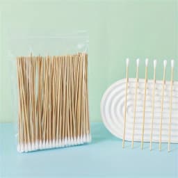 100/300Pcs 6 Inch Long Cotton Swabs with Wooden Handles, Cotton Tipped Applicator for Cleaning, Cotton Sticks Oil Makeup