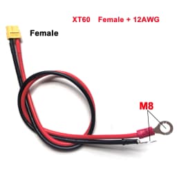 XT60 X90 to M8 O Ring Eyelet Battery Terminals Plug Connector Cable 10/12AWG Charger Side Power for RC Lipo Battery FPV Racing