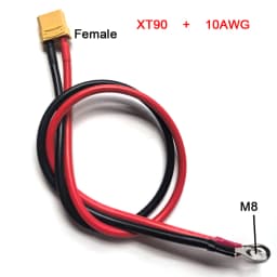 XT60 X90 to M8 O Ring Eyelet Battery Terminals Plug Connector Cable 10/12AWG Charger Side Power for RC Lipo Battery FPV Racing