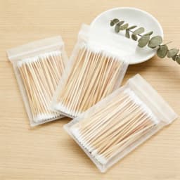 100/300PCS 6 Inch Precision Tips Cotton Swabs - Long Wooden Stick Cotton Buds Pointed Cotton Swabs With Case - Cotton
