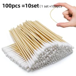 100/300PCS 6 Inch Precision Tips Cotton Swabs - Long Wooden Stick Cotton Buds Pointed Cotton Swabs With Case - Cotton