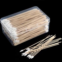 100/300PCS 6 Inch Precision Tips Cotton Swabs - Long Wooden Stick Cotton Buds Pointed Cotton Swabs With Case - Cotton
