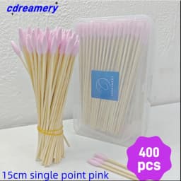 100/300PCS 6 Inch Precision Tips Cotton Swabs - Long Wooden Stick Cotton Buds Pointed Cotton Swabs With Case - Cotton