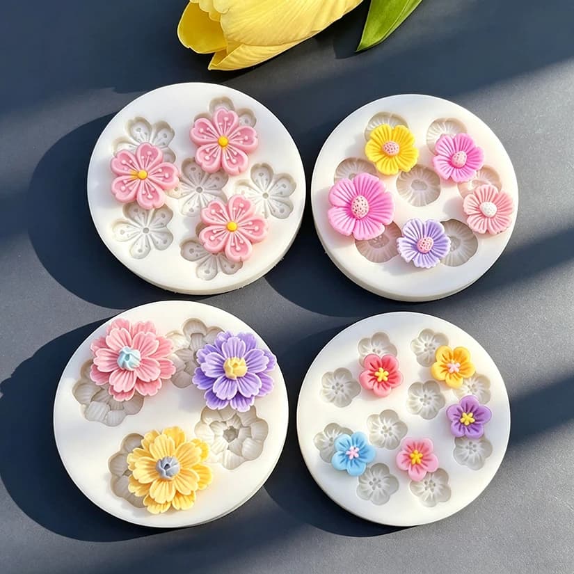 Flower Daisy Silicone Sugarcraft Mold Resin Tools Cupcake Baking Mould Fondant Cake Decorating Tools