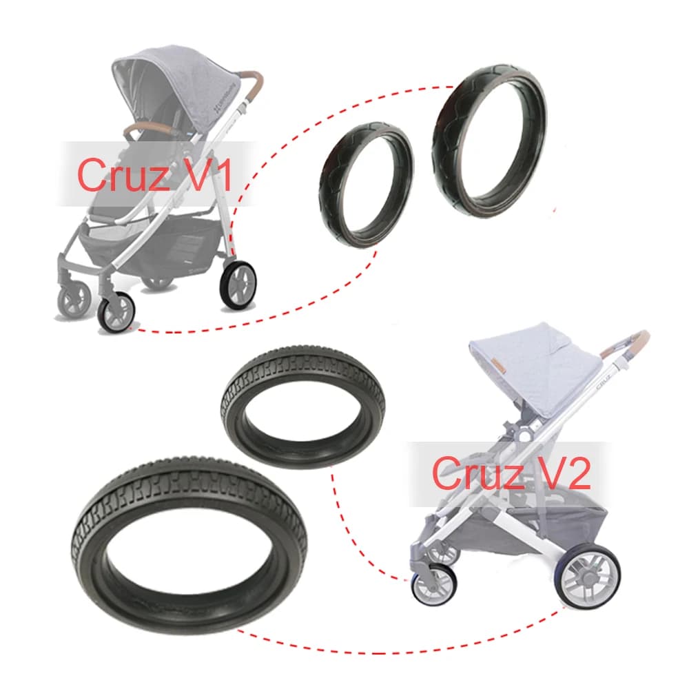 Stroller Wheel Tire Each For Uppababy Cruz V1/V2 Buggy Front Or Rear Tyre Cover PU Tubeless Direct Replacement Baby Accessories