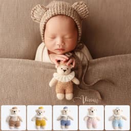 Handmade Knitted Teddy Bear Dolls Photography Toy Mohair Cute Crochet Animal Image Doll Studio Photo Shooting Props Accessories