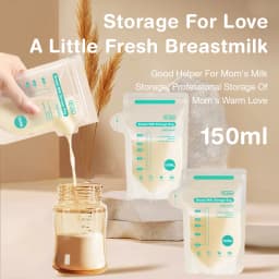 MAMIJOY 100PCS Breast Milk Storage Bag 150ML Disposable Small Capacity Frozen Milk Storage Bag Safe Feeding Bags BPA-FREE MSB05