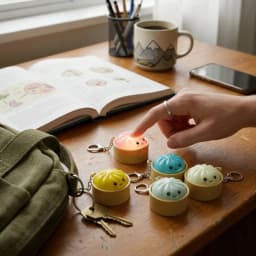Cute Kawaii Dumpling Fidget Toys Mechanical Switch Clicker Light Up Dim Sum Bao Bun Keychain Stress Relief For Backpack Adults