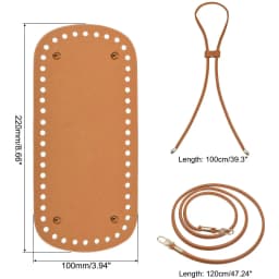 3Pcs DIY Purse Making Kit with Chain PU Leather Bucket Bag Base & Shoulder Strap Crochet Handbag Accessories ﻿