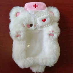 Cute Cartoon Rabbit/Dog/Cat Plush Photocard Case Photo Card Holder Portable INS Card Case Students Idol Photos Protective Cover
