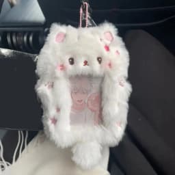 Cute Cartoon Rabbit/Dog/Cat Plush Photocard Case Photo Card Holder Portable INS Card Case Students Idol Photos Protective Cover