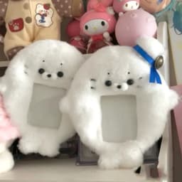 Cute Cartoon Rabbit/Dog/Cat Plush Photocard Case Photo Card Holder Portable INS Card Case Students Idol Photos Protective Cover