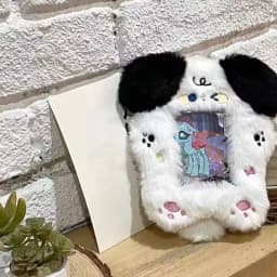 Cute Cartoon Rabbit/Dog/Cat Plush Photocard Case Photo Card Holder Portable INS Card Case Students Idol Photos Protective Cover