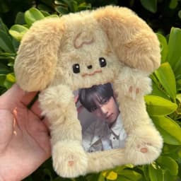 Cute Cartoon Rabbit/Dog/Cat Plush Photocard Case Photo Card Holder Portable INS Card Case Students Idol Photos Protective Cover