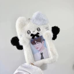 Cute Cartoon Rabbit/Dog/Cat Plush Photocard Case Photo Card Holder Portable INS Card Case Students Idol Photos Protective Cover
