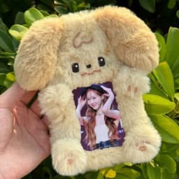 Cute Cartoon Rabbit/Dog/Cat Plush Photocard Case Photo Card Holder Portable INS Card Case Students Idol Photos Protective Cover