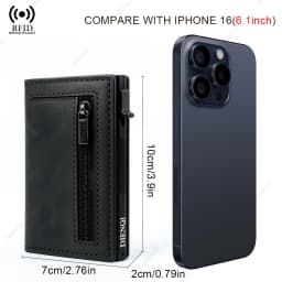 Rfid Credit Card HolderMen Wallets Luxury Money Bag Purse Metal Aluminium Slim Thin Small Smart Minimalistic Wallets for Men
