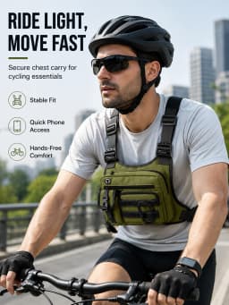 Tactical Chest Bag for Men EDC Anti-Theft Waterproof Chest Pack Sling Bag Cycling Running Outdoor Vest Crossbody Bag