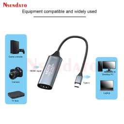 USB C HDMI Video Capture Card 4K 1080p HDMI to Type C 2.0 3.0 Video Grabber Capture Recorder Box for PC Android Camera Windows