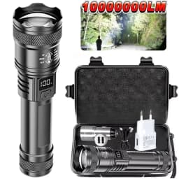 Super Bright Flashlight Built-in Battery USB C Rechargeable LED Flashlights 500000LM High Power Torch Lamp for Camping Lantern