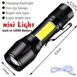 Super Bright Flashlight Built-in Battery USB C Rechargeable LED Flashlights 500000LM High Power Torch Lamp for Camping Lantern