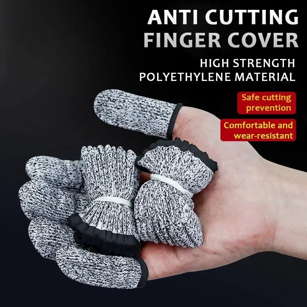 Anti-Cut Finger Covers Level 5 Safety Flexible Fingertip Gloves High-Strength Kitchen Tool Protector Sleeves for Enhanced Grip