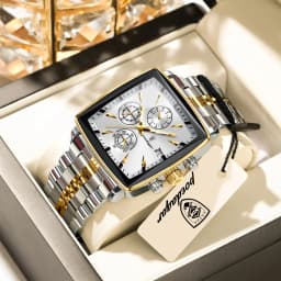 POEDAGAR Top Luxury Business Male Wristwatch Waterproof Luminous Stainless Steel Men Watch Chronograph Date Men's Quartz Watches