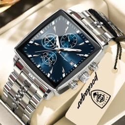 POEDAGAR Top Luxury Business Male Wristwatch Waterproof Luminous Stainless Steel Men Watch Chronograph Date Men's Quartz Watches