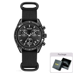 MEGIR Quartz Chronograph Watches Men Waterproof Sport Wristwatch Men's with Fashion Nylon Strap Luminous Pointers Date Male Gift