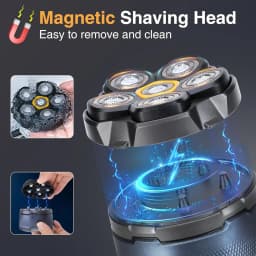 Electric Head Shavers for Bald Men 6D Magnetic Razor Hair Trimmer Rechargeable LED Display Waterproof Beard Shavers Hair Cutting