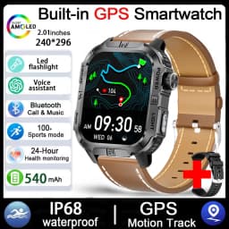 2026 New Outdoor Military Men's Smartwatch Is Equipped With GPS LED Lighting, A Compass, Wireless Communication, IP68 Waterproof