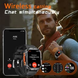 2026 New Outdoor Military Men's Smartwatch Is Equipped With GPS LED Lighting, A Compass, Wireless Communication, IP68 Waterproof