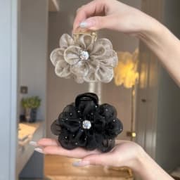 1/2/3pcs Elegant Mesh Flower Rhinestone Hair Clip for Woman Korean Style  Shark Clip Fashion Girl Ponytail Clip Hair Clamp