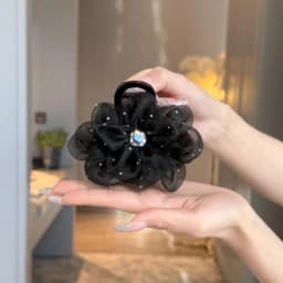 1/2/3pcs Elegant Mesh Flower Rhinestone Hair Clip for Woman Korean Style  Shark Clip Fashion Girl Ponytail Clip Hair Clamp