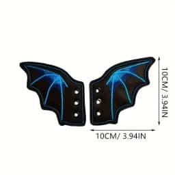 1 Pair Bling Bat Shoe Wings Embroidery DIY Charm Decorations For Sneaker Clothing Shoelaces Punk Halloween Gift Accessory