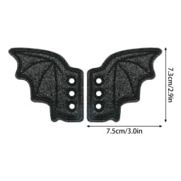 1 Pair Bling Bat Shoe Wings Embroidery DIY Charm Decorations For Sneaker Clothing Shoelaces Punk Halloween Gift Accessory