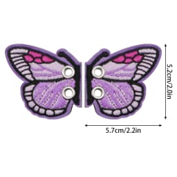 1 Pair Bling Bat Shoe Wings Embroidery DIY Charm Decorations For Sneaker Clothing Shoelaces Punk Halloween Gift Accessory