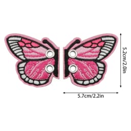 1 Pair Bling Bat Shoe Wings Embroidery DIY Charm Decorations For Sneaker Clothing Shoelaces Punk Halloween Gift Accessory