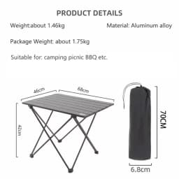 TARKA Ultralight Portable Folding Camping Table for Outdoor Picnic BBQ High Strength Aluminum Portable Desk