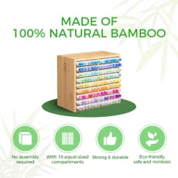 Ohuhu Bamboo Marker Organizer Wooden Desktop Storage Hold 126 Markers Pens Pencils Art Brushes Stationary Organizer Pen Holder