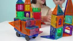 JOYFY 110/66/50 PCS Magnetic Building Tile 3D Magnet Tiles with Vehicle Construction Blocks Set for Kids Birthday Chirstmas Gift