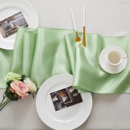 6/20PCS Wedding Satin Table Runner Sage Green 30x275cm Long Party Supply Christmas Home Dining Banquets Luxury Table Decoration