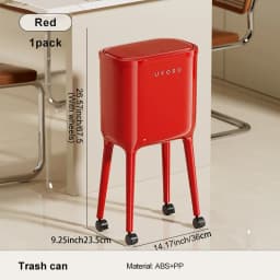 UFORU Light Luxury Garbage Bin, Movable Large Capacity Trash Can, Home Kitchen Storage Box, Household Organizer