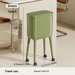 UFORU Light Luxury Garbage Bin, Movable Large Capacity Trash Can, Home Kitchen Storage Box, Household Organizer