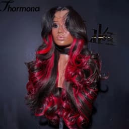 200% Balayage Blonde Highlight 13x6 Lace Front Wig Body Wave Wig Synthetic HD Ombre Honey Blonde Mixed Color Lace Frontal Wig