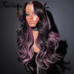 200% Balayage Blonde Highlight 13x6 Lace Front Wig Body Wave Wig Synthetic HD Ombre Honey Blonde Mixed Color Lace Frontal Wig