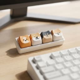 Shiba Inu Puppy Mechanical Keyboard Fidget Spinner 3D Printed Base Removable Keycap Stress Relief Toys Portable Keychain Gifts